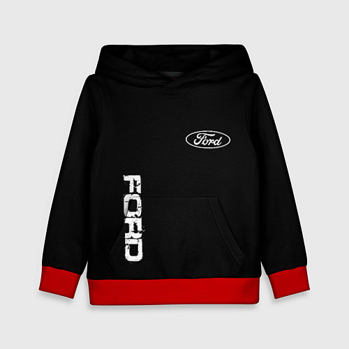 Детская толстовка Ford logo white steel / 3D-Красный – фото 1