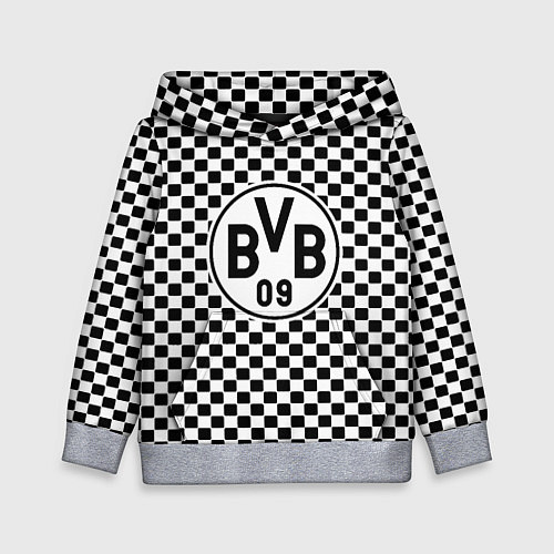 Детская толстовка Borussia клетка текстура / 3D-Меланж – фото 1