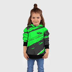 Толстовка-худи детская Chery sport green, цвет: 3D-черный — фото 2
