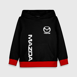 Толстовка-худи детская Mazda white logo, цвет: 3D-красный