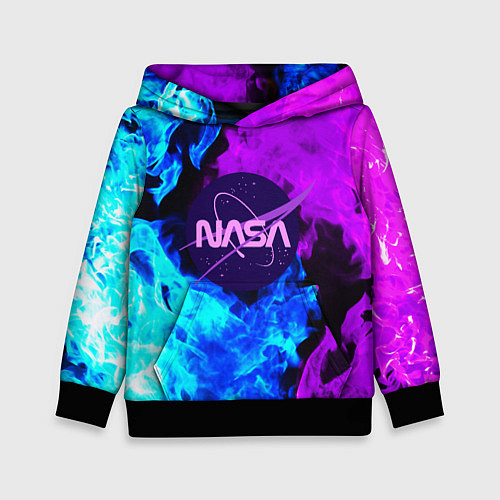 Детская толстовка NASA neon flame / 3D-Черный – фото 1