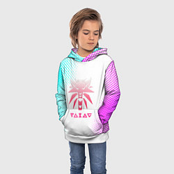 Толстовка-худи детская Ведьмак лого пинк, цвет: 3D-белый — фото 2