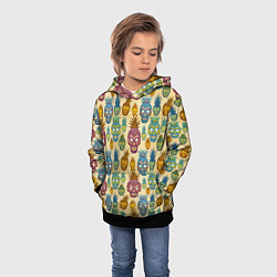 Толстовка-худи детская Обезьяна ананас, цвет: 3D-черный — фото 2