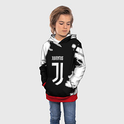 Толстовка-худи детская Juventus fc краски, цвет: 3D-красный — фото 2