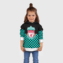 Толстовка-худи детская Liverpool fc sport клетка, цвет: 3D-белый — фото 2