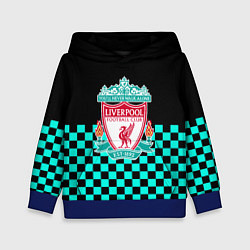 Толстовка-худи детская Liverpool fc sport клетка, цвет: 3D-синий