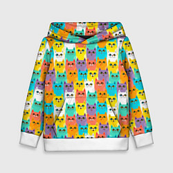 Детская толстовка Разноцветные узорчатые котята