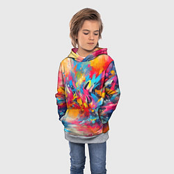 Толстовка-худи детская Красочная абстракция - импрессионизм, цвет: 3D-меланж — фото 2