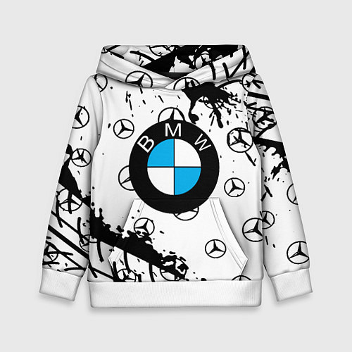 Детская толстовка BMW x Mercedes краски / 3D-Белый – фото 1