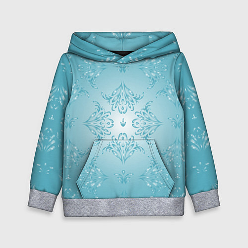 Детская толстовка Векторные узоры на нежно-бирюзовом фоне / 3D-Меланж – фото 1