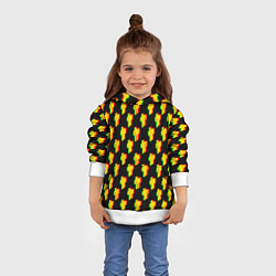 Толстовка-худи детская Billie Eilish glitch pattern, цвет: 3D-белый — фото 2