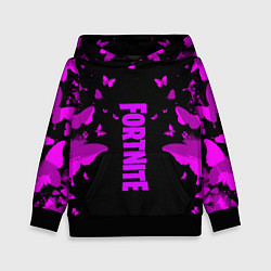 Толстовка-худи детская Fortnite buterfly neon, цвет: 3D-черный