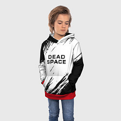 Толстовка-худи детская Dead space чёрные краски, цвет: 3D-красный — фото 2