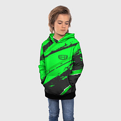 Толстовка-худи детская Geely sport green, цвет: 3D-черный — фото 2