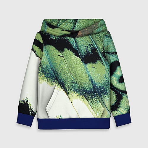 Детская толстовка Зелено-черные пятна на светлом / 3D-Синий – фото 1