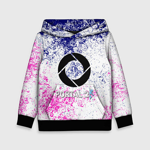 Детская толстовка Portal брызги красок текстура / 3D-Черный – фото 1