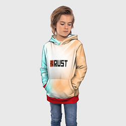 Толстовка-худи детская RUST gradient, цвет: 3D-красный — фото 2