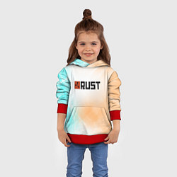 Толстовка-худи детская RUST gradient, цвет: 3D-красный — фото 2