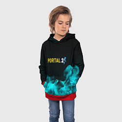 Толстовка-худи детская Portal fire blue, цвет: 3D-красный — фото 2