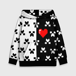 Толстовка-худи детская Minecraft pattern love, цвет: 3D-черный