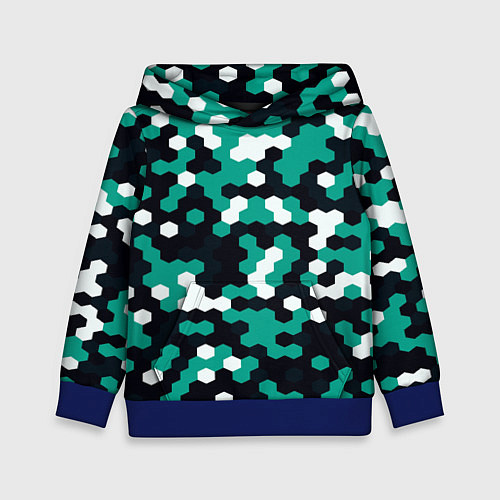 Детская толстовка Милитари стекло текстура / 3D-Синий – фото 1
