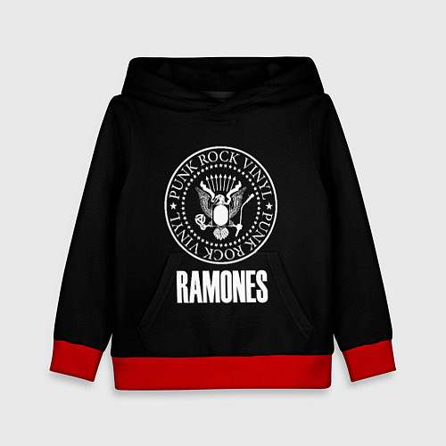 Детская толстовка Ramones rock logo / 3D-Красный – фото 1