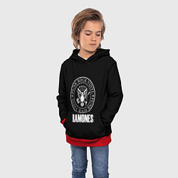 Толстовка-худи детская Ramones rock logo, цвет: 3D-красный — фото 2