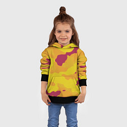 Толстовка-худи детская Камуфляж золото текстура, цвет: 3D-черный — фото 2