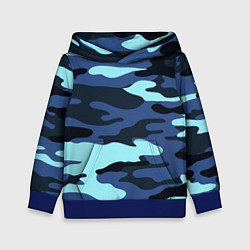 Толстовка-худи детская Камуфляж спецназа, цвет: 3D-синий