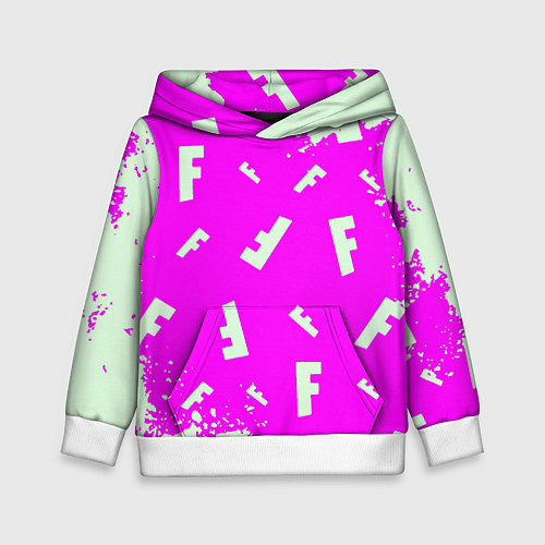 Детская толстовка Fortnite pattern pink / 3D-Белый – фото 1