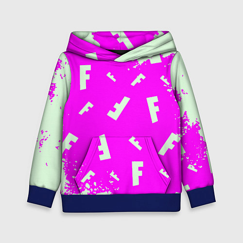 Детская толстовка Fortnite pattern pink / 3D-Синий – фото 1