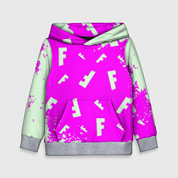 Толстовка-худи детская Fortnite pattern pink, цвет: 3D-меланж