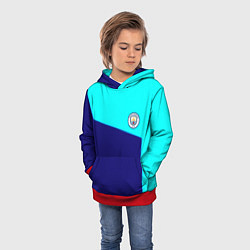 Толстовка-худи детская Манчестер сити геометрия спорт, цвет: 3D-красный — фото 2