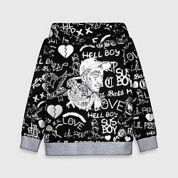 Толстовка-худи детская Lil Peep pattern автографы лого, цвет: 3D-меланж