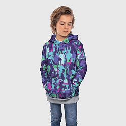 Толстовка-худи детская Абстрактный фон со спортивным узором, цвет: 3D-меланж — фото 2