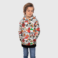 Толстовка-худи детская Суши высочайшего качества, цвет: 3D-черный — фото 2