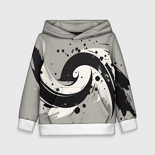Детская толстовка Инь-янь абстракция - нейроарт / 3D-Белый – фото 1