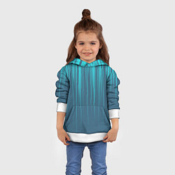 Толстовка-худи детская Абстракция вертикальные линии, цвет: 3D-белый — фото 2