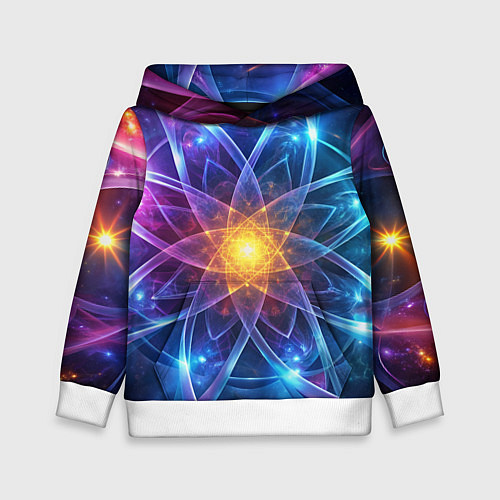 Детская толстовка Космический закрученный узор-лотос: энергия вселен / 3D-Белый – фото 1