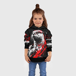 Толстовка-худи детская Портрет выдры, цвет: 3D-черный — фото 2