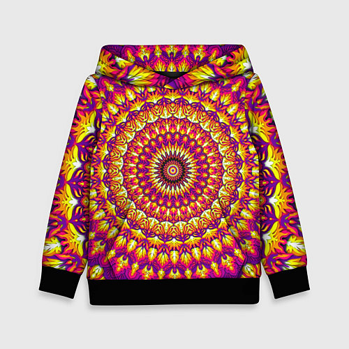 Детская толстовка Мандала пурпурного пламени / 3D-Черный – фото 1