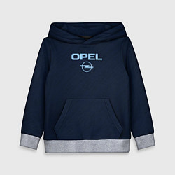 Толстовка-худи детская Opel тёмно-синий, цвет: 3D-меланж