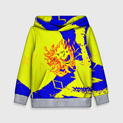 Толстовка-худи детская Samurai logo yellow fire, цвет: 3D-меланж