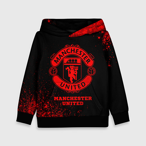 Детская толстовка Manchester United - red gradient / 3D-Черный – фото 1