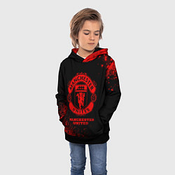 Толстовка-худи детская Manchester United - red gradient, цвет: 3D-черный — фото 2