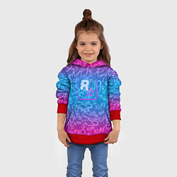 Толстовка-худи детская Rock star neon, цвет: 3D-красный — фото 2