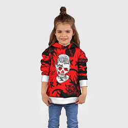 Толстовка-худи детская Lil Peep логотипы, цвет: 3D-белый — фото 2