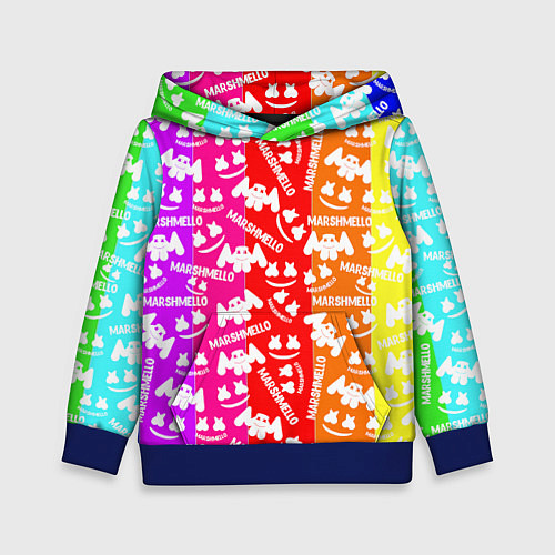 Детская толстовка Marshmello rainbow / 3D-Синий – фото 1