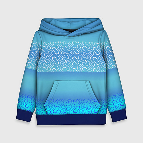 Детская толстовка Синие и белые волны / 3D-Синий – фото 1