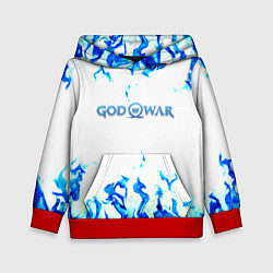 Толстовка-худи детская God of War синий огонь, цвет: 3D-красный